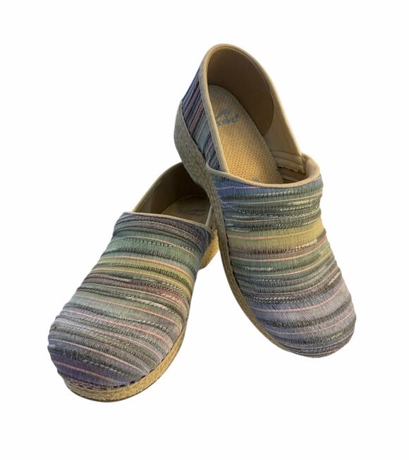 Dansko Shoes - Dansko Pro Clog Rainbow Artisan Weave Multicolor Stripped Nursing Womens 38